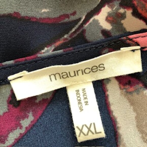 Maurices Kimono Long Shrug Jacket Semi Sheer Floral Navy Pink White 2X XXL - Picture 7 of 8